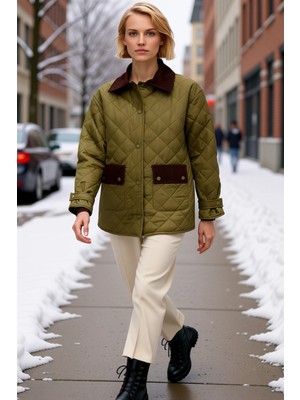 Benerly Kadın Gömlek Yaka Standart Kol Kapitone Mont Fonksiyonel Dayanıklı Kaliteli Konforlu Rahat