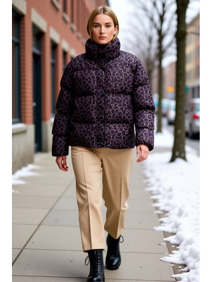 Benerly Kadın Bisiklet Yaka Düşük Kol Uzun Kollu Dokuma Kumaş Oversize Kalıp Mont Fonksiyonel Spor