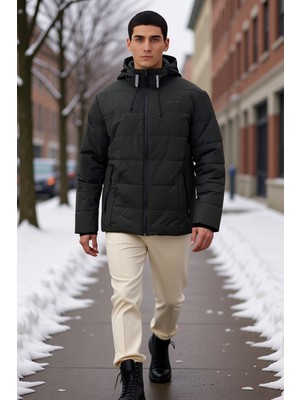 Benerly Erkek Kapüşonlu Uzun Kol Düz Desenli Regular Kalıp Mont Fonksiyonel Dayanıklı Kaliteli Şık