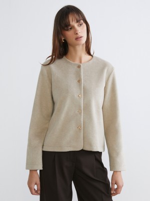 Soulife Bisiklet Yaka Kadın Kaşe Ceket