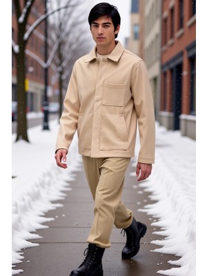 Benerly Erkek Gömlek Yaka Standart Kol Kaşe Mont Fonksiyonel Dayanıklı Kaliteli Konforlu Estetik Şık