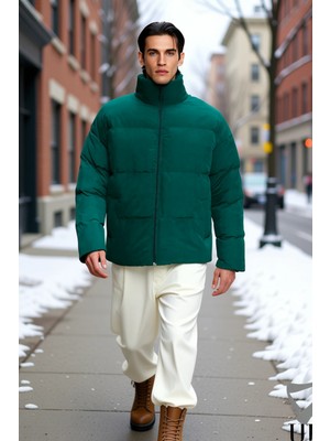 Benerly Erkek Oversize Fit Dik Yaka Uzun Kol Fermuarlı Mont Fonksiyonel Dayanıklı Kaliteli Estetik