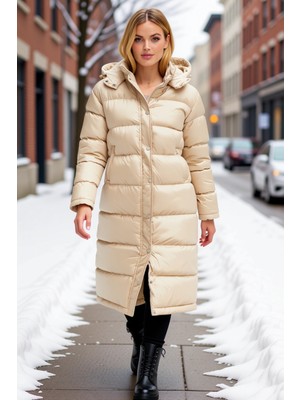 Benerly Kadın Kapüşonlu Uzun Kol Su Itici Mont Regular Kalıp Fonksiyonel Dayanıklı Kaliteli Modern