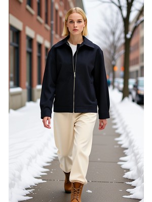 Benerly Kadın Gömlek Yaka Düşük Kol Ince Ceket %97 Pamuk %3 Elastan Fonksiyonel Dayanıklı Kaliteli