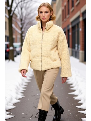 Benerly Kadın Gömlek Yaka Standart Kol Düz Desen Mont Fonksiyonel Dayanıklı Kaliteli Konforlu Spor