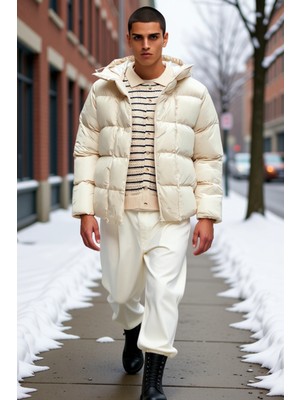 Benerly Erkek Kapüşonlu Fermuarlı Reglan Kol Düz Dokuma Mont Fonksiyonel Dayanıklı Kaliteli Modern