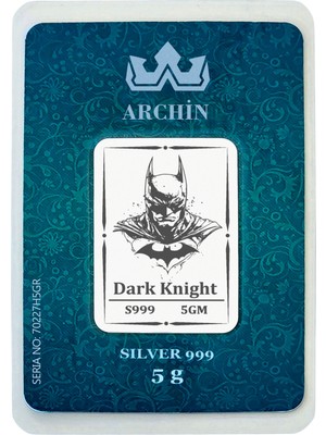 Archin Karanlıkta Parlayan Gölgelerin Kahramanını Simgeleyen Hediyelik 5 Gram 999 Ayar Gümüş Külçesi-695