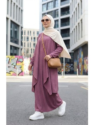 Elbise Yelek Ikili Takım 6527-03 Gül Kurusu