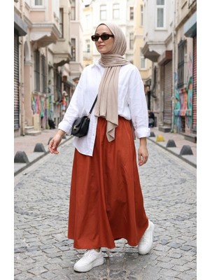 Beli Lastikli Rahat Kesim Etek 0227-07 Taba