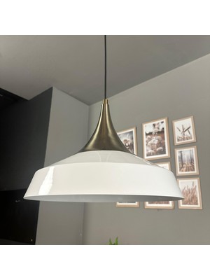 Bamyum Lema Beyaz Tekli Avize Eskitme Kubbe Başlık Sarkıt Lamba Restoran Cafe Salon Avizeleri