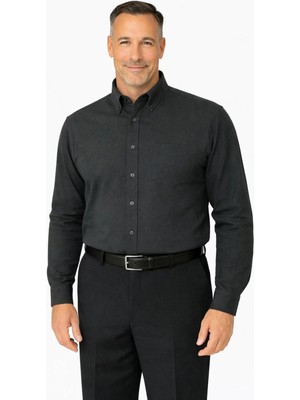 Xmen Rahat Kesim Düz Kışlık Tek Cep Füme Baba Gömlek