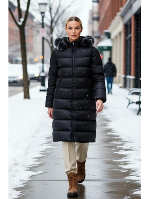 Benerly Kadın Kapüşonlu Uzun Kol Su Itici Mont Fonksiyonel Dayanıklı Kaliteli Konforlu Estetik Şık