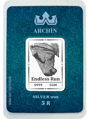 Archin 999 Ayar Gümüş ile Üretilmiş Asil At Temalı Hediyeye Özel 5 Gram Gümüş Külçesi-700