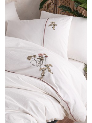 Unica Mayda El Nakışlı Nevresim Seti  Vizon- 6 Parça