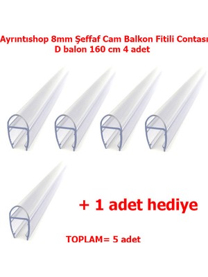 AYRINTISHOP Ayrıntıshop Cam Balkon Pvc Plastik Balon Bitim Fitili  8mm 4 Adet +1 Adet Hediyeli