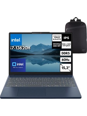 Lenovo Ideapad Slim 3 15IRH10 I7-13620H 24-Gbddr5 1 Tbssd Wuxga 15.3" IPS 60Hz Freedos + Hmf Sırt Çantası 83K10061TRHMF2