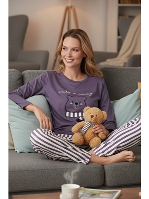 Lela Regular Fit Desenli Bisiklet Yaka Pijama Takımı 65719102