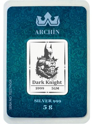 Archin Hediyeye Özel 5 Gram Karanlığın ve Adaletin Simgesi Olan Kahraman Temalı 999 Ayar Gümüş Külçesi-703