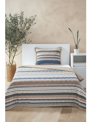 Merinos All Day 2 Parça Yatak Örtüsü Seti Tek Kutulu Bona Mavi