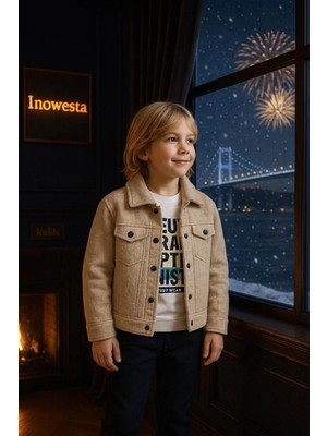 inowesta Erkek Çocuk Kalın Kaşe Ceketli 3'lü Takım |bir Beden Büyük Tercih Ediniz|