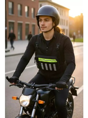 Hamze Seventeen Motosiklet ve Bisiklet Kurye Reflektörlü Göğüs Çantası 4983