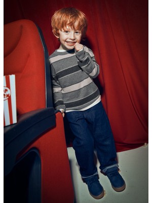 Mayoral Erkek Çocuk Çizgili Örme Kazak Gri 4374