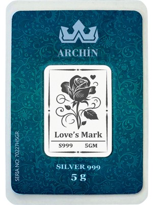 Archin 999 Ayar Gümüş ile Tasarlanmış Gül Temalı Hediyeye Özel 5 Gram Gümüş Külçesi-717