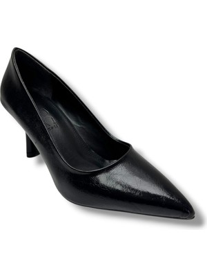 Cakgo C-Shoes 3149-26 Kırışık Rugan Deri Orta Boy Ince Topuk Kadın Stiletto