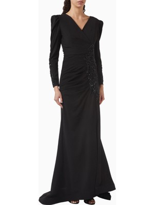 Ac By Aanchal Chanda  Embroidered Gown In Scuba Kumaş Nakışlı Kadın Elbise