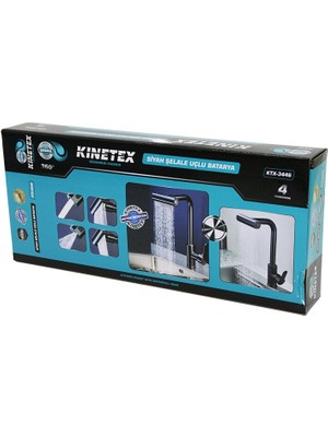 Siyah Geniş - Şelale 4 Fonksiyonlu - 360 Derece Oynar Başlık Uzun Kuğu Batarya (4940)