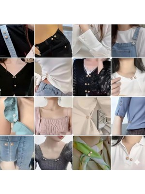 Bacoss Çok Amaçlı Incili 2 Li Daraltma-Eşarp-Kemer-Şal Iğneli Giysi Tokası (BC-1265 )