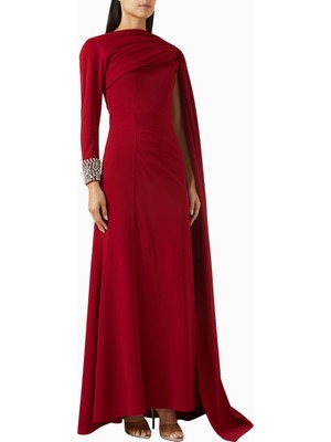 Ac By Aanchal Chanda Embellished Cape Işlemeli Pelerinli Kadın Elbise