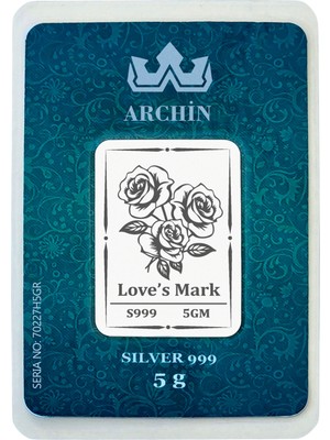 Archin 999 Ayar Gümüş ile Tasarlanmış Çiçek Temalı Sevgililer Günü İçin Hediyelik 5 Gram Gümüş Külçesi-718