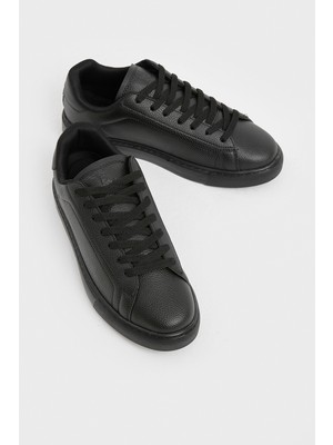Tonny Black Erkek Siyah Poli Taban Bağcıklı Günlük Spor Ayakkabı