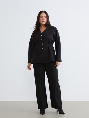 Soulife Büyük Beden Geniş Paça Kadın Pantolon