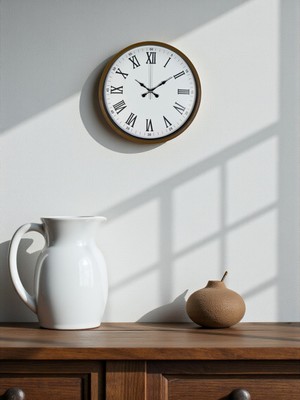 Çok Renkli Zentime 36 cm Kahverengi Dekoratif Duvar Saati