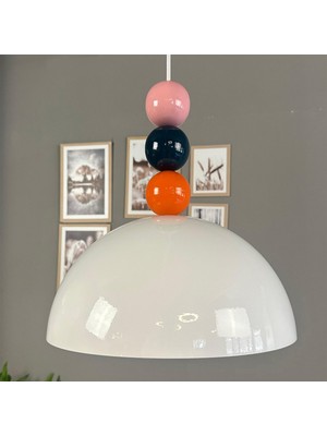 Bamyum Yimpi Beyaz Renk Turuncu Deniz Yeşili Pembe Boncuk Avize Sarkıt Lamba Salon Mutfak Avizeleri Pastane