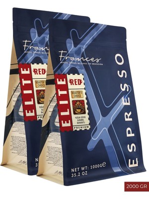 Frances %100 Arabica Elite Red | 2X1000 gr | Yüksek Yoğunluk-Yüksek Gövde