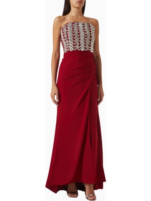 Ac By Aanchal Chanda Crystal-Embellished Straplez Kristal Işlemeli Kadın Elbise