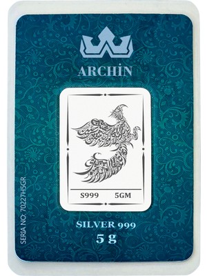 Archin 999 Ayar Gümüş ile Tasarlanmış Tavus Kuşu Temalı Hediyeye Özel 5 Gram Gümüş Külçesi-730