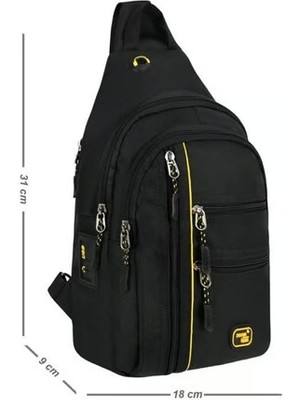 Hamze Seventeen 4924 Body Bag Omuz Çantası – Polyester Siyah-Gri