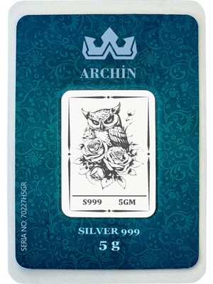 Archin 999 Ayar Gümüş ile Tasarlanmış Baykuş Temalı Hediyeye Özel 5 Gram Gümüş Külçesi-733