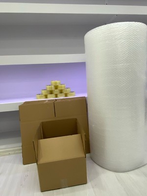 e ERTA Koli Taşınma SETI,60X40X40CM 10'lu Çift Oluklu Boş Karton, 1 Adet Koli Bandı, 40GR. 5mt Patpat