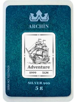 Archin Hediyeye Özel 5 Gram 999 Ayar Gümüş ile Tasarlanmış Gemi Temalı Gümüş Külçesi-738