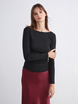 Soulife Bisiklet Yaka Büzgülü Kadın Body