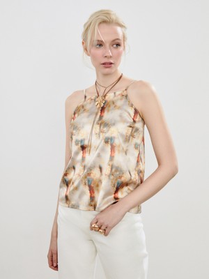 Soulife Halter Yaka Desenli Askılı Bluz