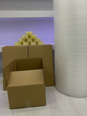 e ERTA Çift Oluklu Koli, Kutu, Boş Karton 30X30X20 Küçük Boy 5'li Adet