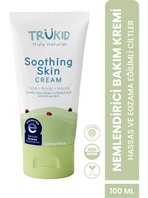 Trukid Trubaby Soothing Skin (Eczema) Cream 100 ml - Egzamalı Ciltler Için Doğal Bakım