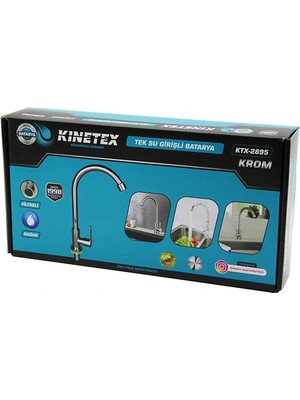 Timion Krom Tek Su Girişli Mix Uzun Kuğu Evye Aç Kapa Batarya (5148)