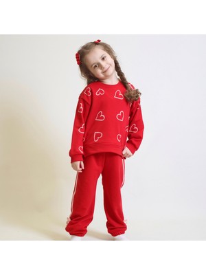 Ozzy Kids Kız Çocuk Kalp Desenli Eşofman Takımı